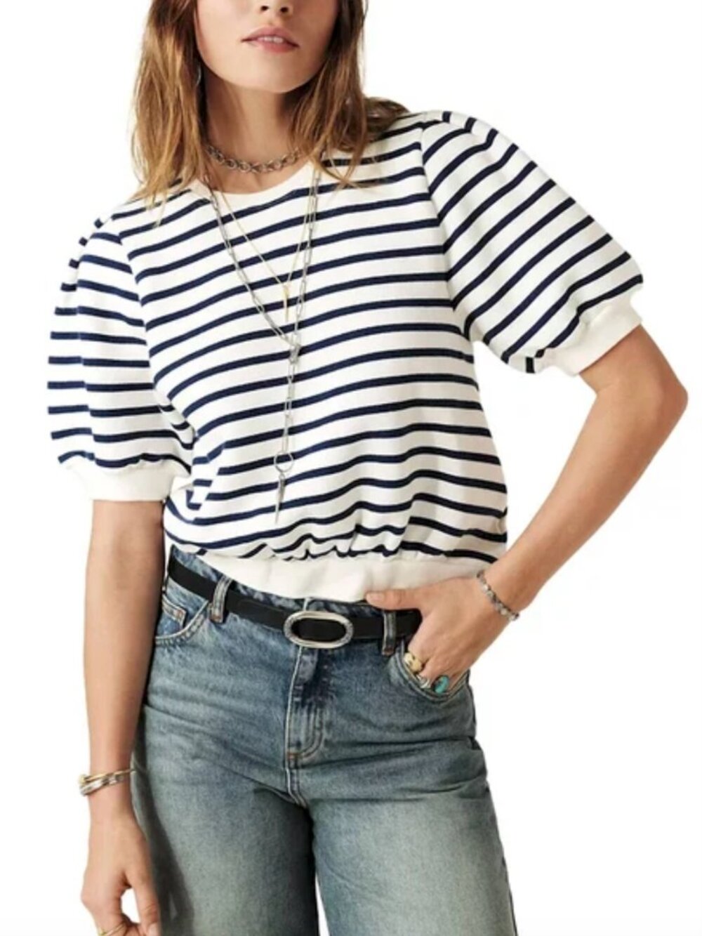 ba&sh Tamar Puff Sleeve Sweatshirt